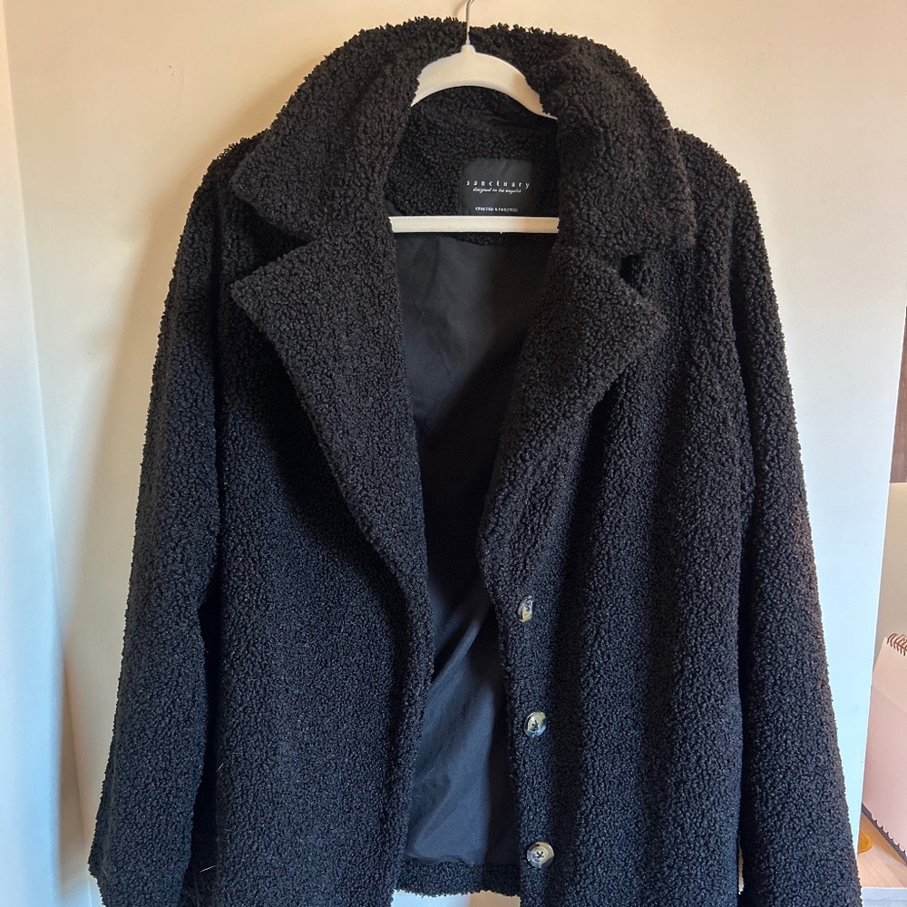 Sanctuary Black Teddy Jacket | Large